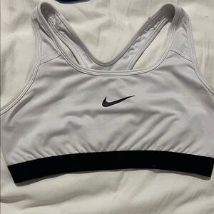 Nike Women's White and Black Sports Bra